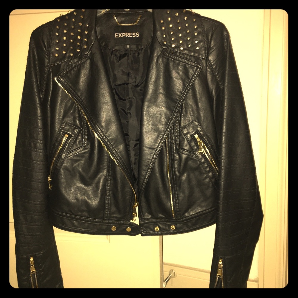 Barely worn vegan leather Express jacket!